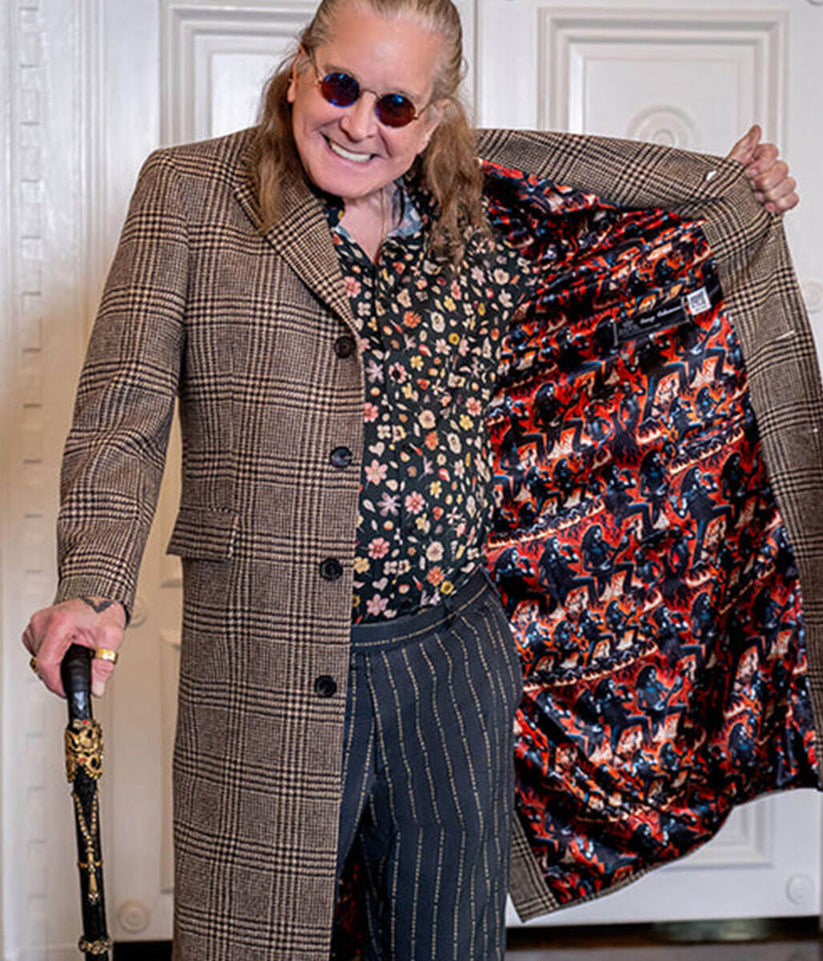 Ozzy Osbourne Checked Wool Coat