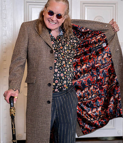 Ozzy Osbourne Checked Wool Coat
