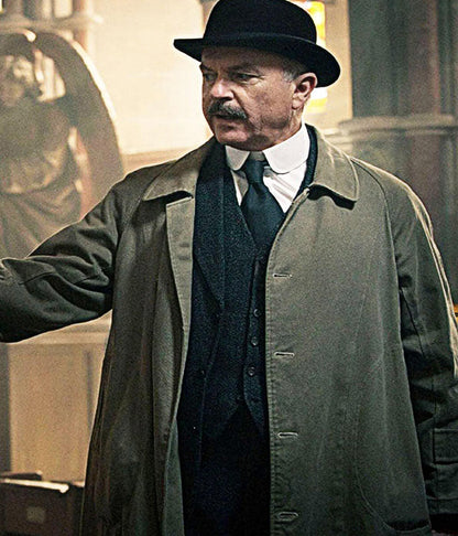 Peaky Blinders S02 Sam Neil Brown Trench Coat