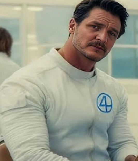 Pedro Pascal The Fantastic Four 2025 Reed Richards White Jacket