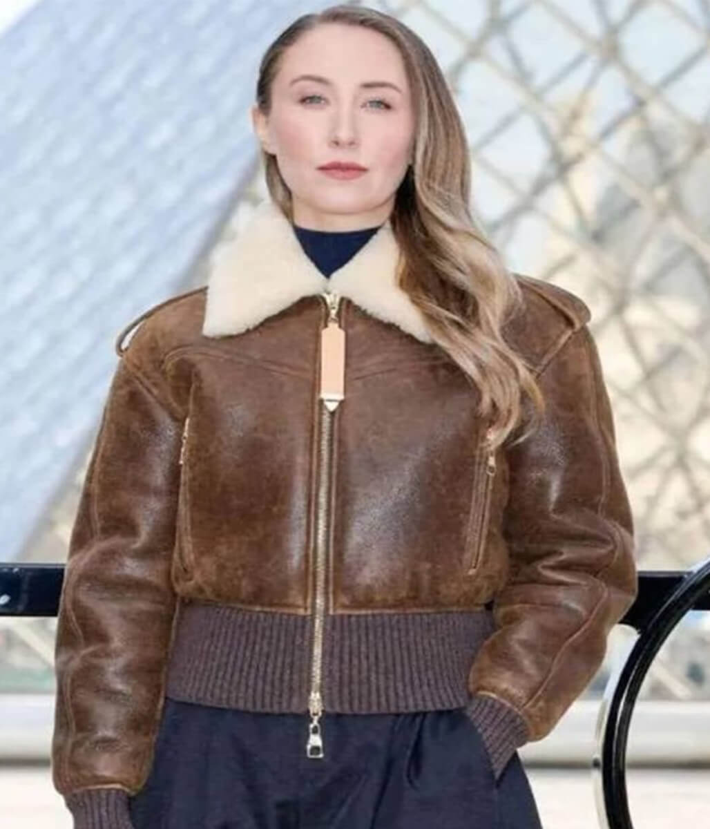 PFW 2026 Erin Doherty Shearling Jacket
