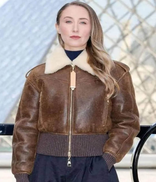 PFW 2026 Erin Doherty Shearling Jacket