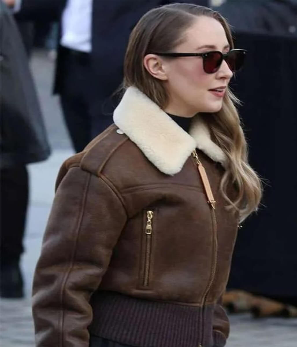 PFW 2026 Erin Doherty Shearling Jacket