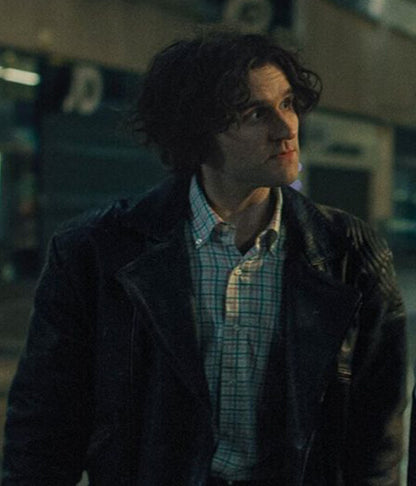 Pillion 2026 Harry Melling Black Leather Jacket