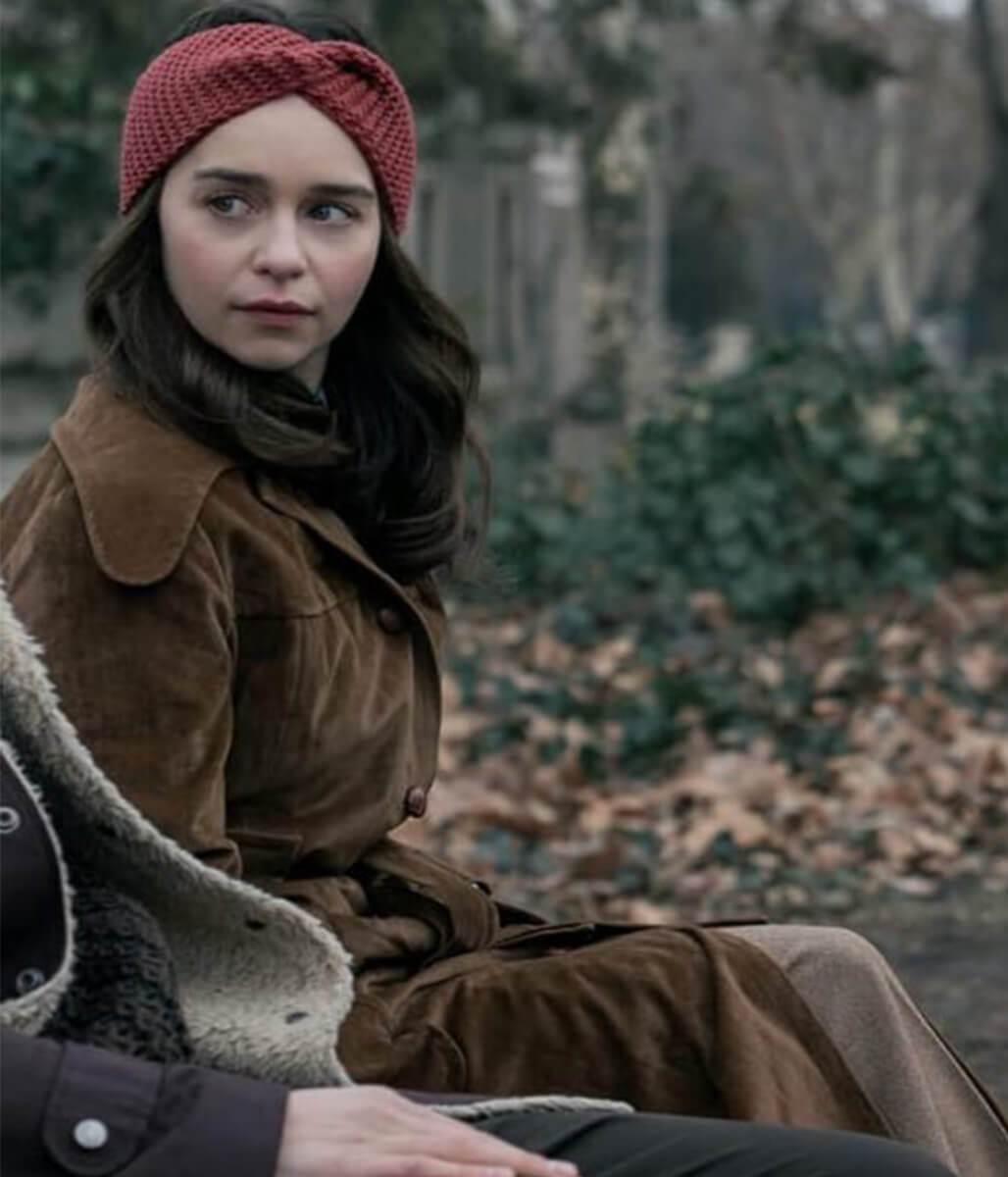 Ponies 2026 Emilia Clarke Brown Suede Leather Coat