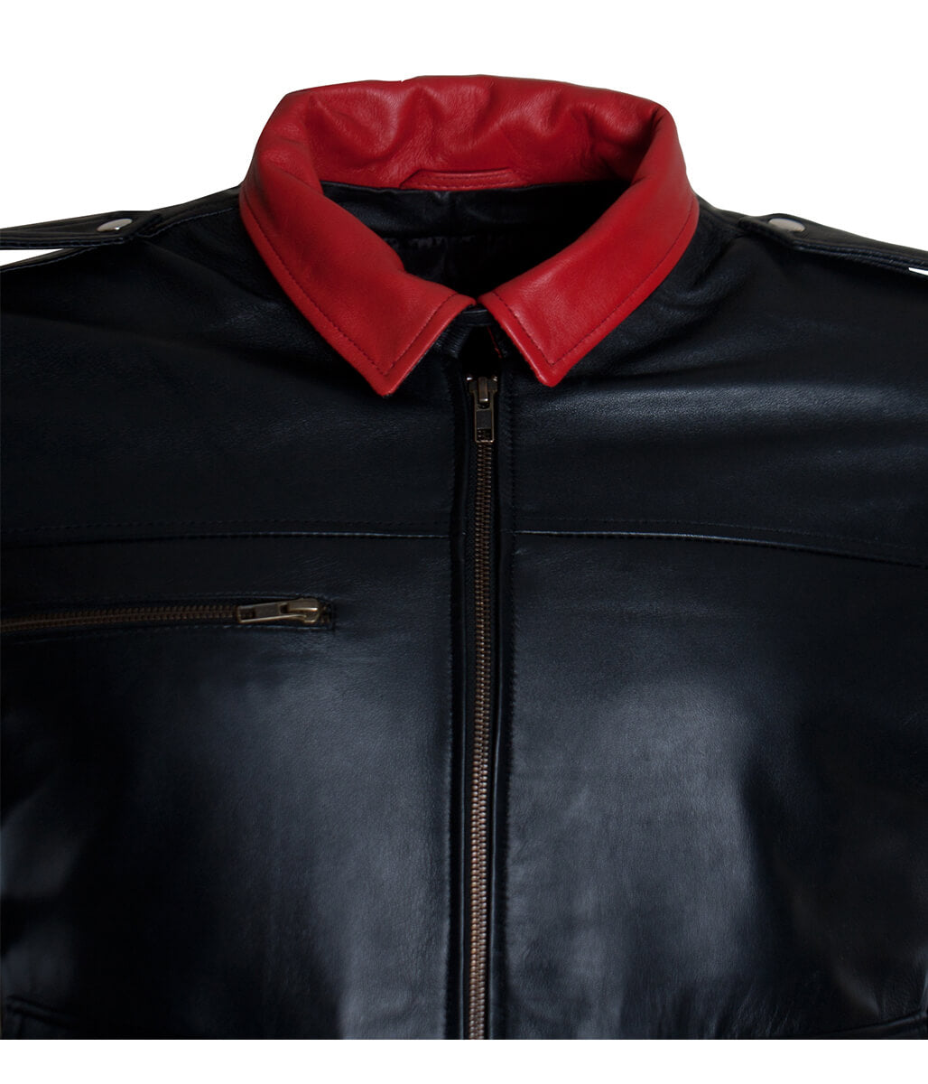 Prototype Alex Mercer Dragon Embroidered Black Leather Jacket