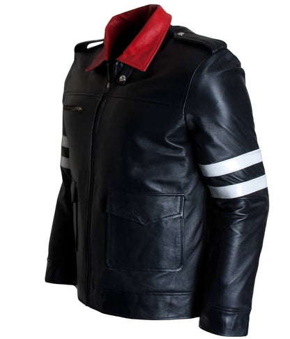 Prototype Alex Mercer Dragon Embroidered Black Leather Jacket