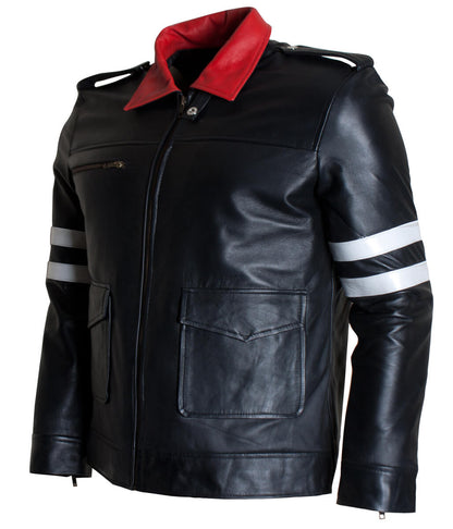 Prototype Alex Mercer Dragon Embroidered Black Leather Jacket