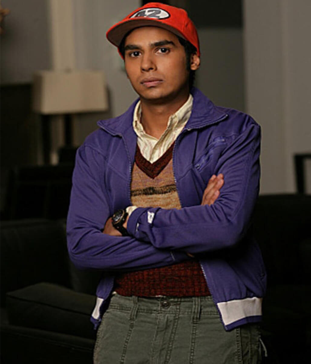 Raj Koothrappali Big Bang S01 Purple Track Jacket