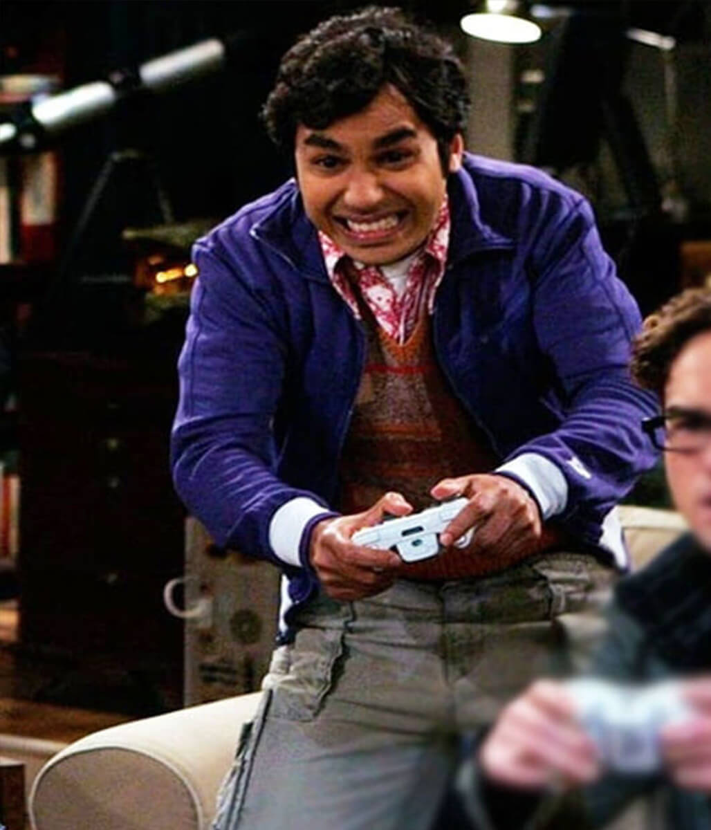 Raj Koothrappali Big Bang S01 Purple Track Jacket