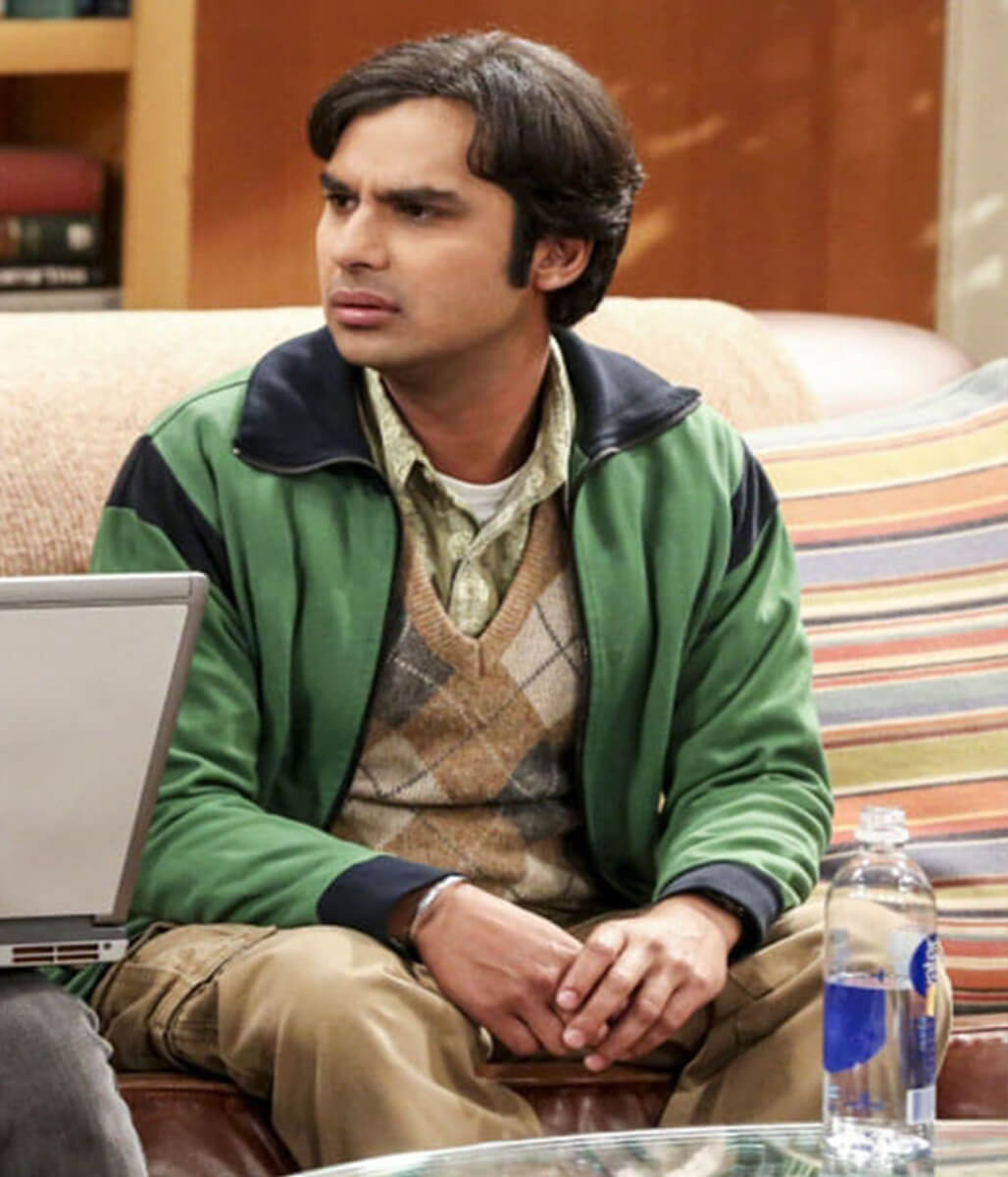 Raj Koothrappali Big Bang S10 Green Track Jacket