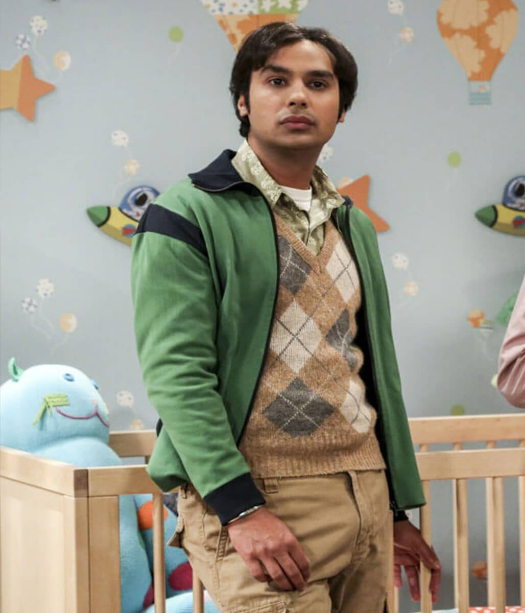 Raj Koothrappali Big Bang S10 Green Track Jacket