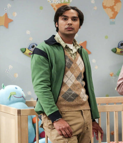 Raj Koothrappali Big Bang S10 Green Track Jacket