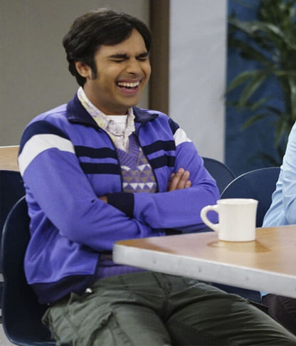 Raj Koothrappali Big Bang Theory S03 Purple Zip Up Jacket