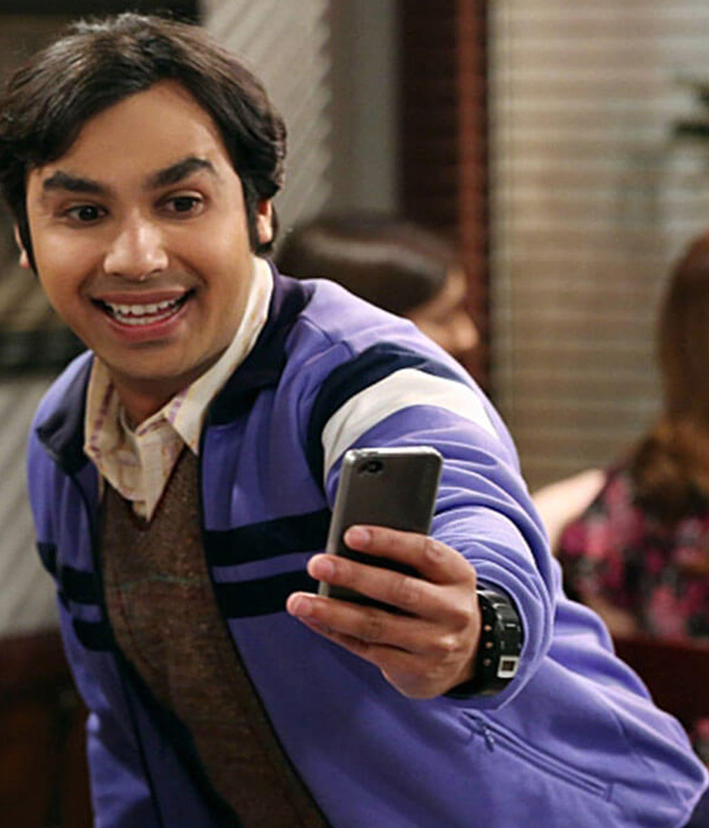 Raj Koothrappali Big Bang Theory S03 Purple Zip Up Jacket