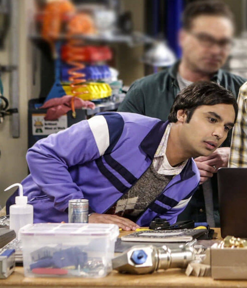 Raj Koothrappali Big Bang Theory S03 Purple Zip Up Jacket