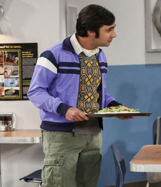 Raj Koothrappali Big Bang Theory S03 Purple Zip Up Jacket