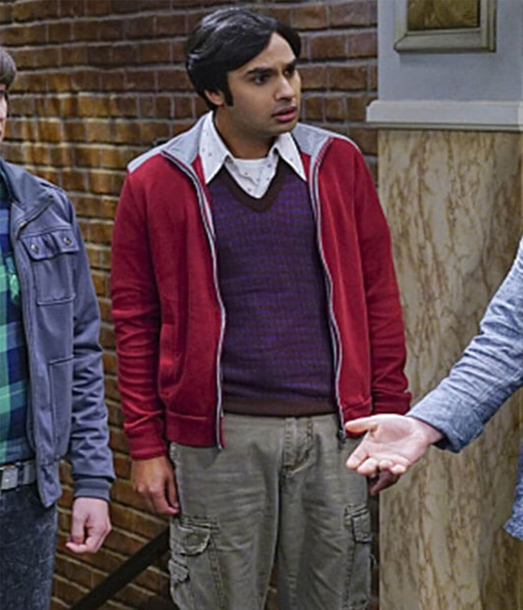 Raj Koothrappali Big Bang Theory S03 Red Fleece Jacket
