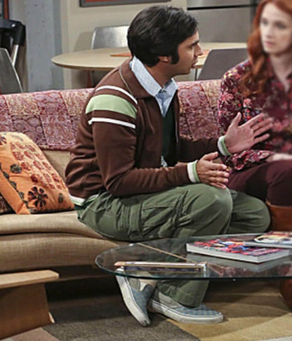 Raj Koothrappali Big Bang Theory S04 Brown Atletic Jacket
