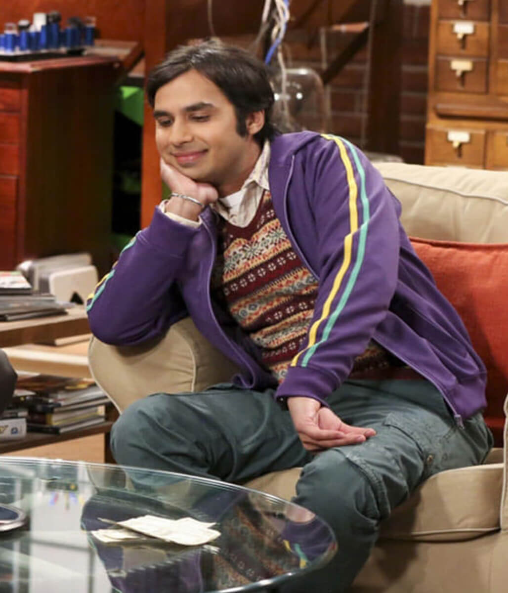 Raj Koothrappali Big Bang Theory S05 Purple Track Jacket