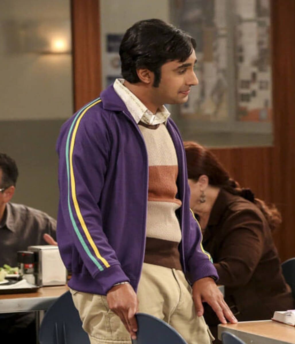 Raj Koothrappali Big Bang Theory S05 Purple Track Jacket