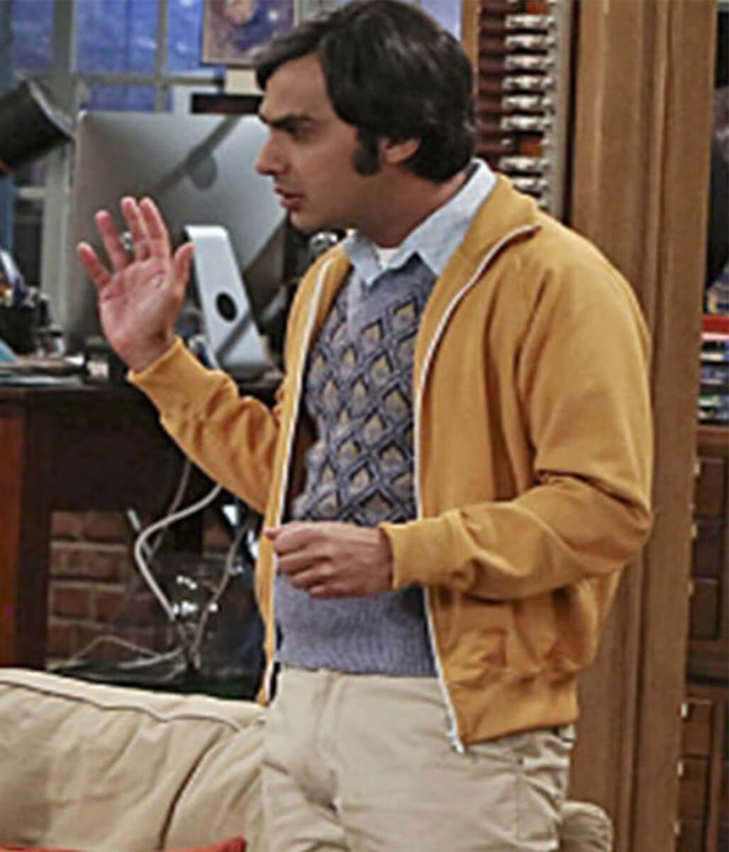 Raj Koothrappali Big Bang Theory S07 Yellow ZipUp Jacket