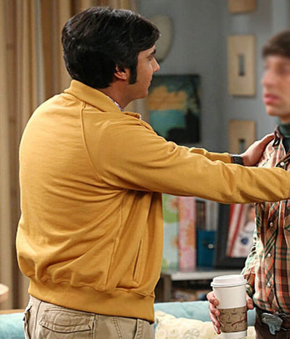 Raj Koothrappali Big Bang Theory S07 Yellow ZipUp Jacket