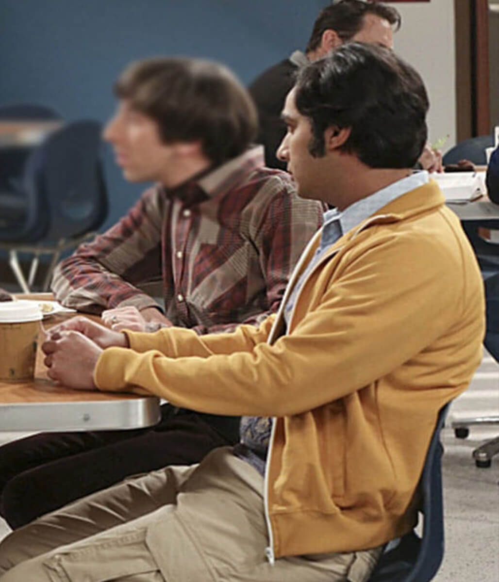 Raj Koothrappali Big Bang Theory S07 Yellow ZipUp Jacket