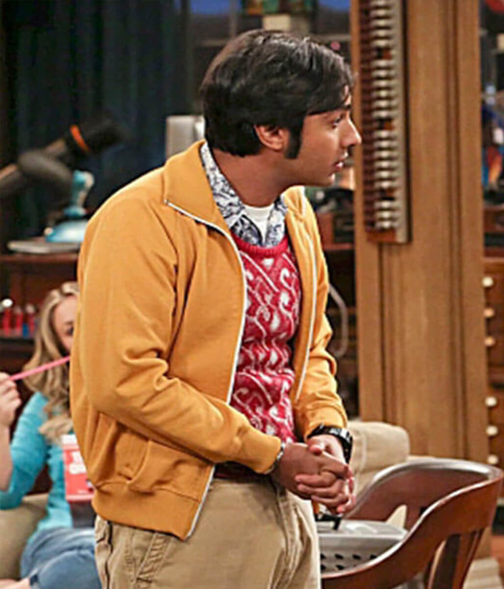 Raj Koothrappali Big Bang Theory S07 Yellow ZipUp Jacket