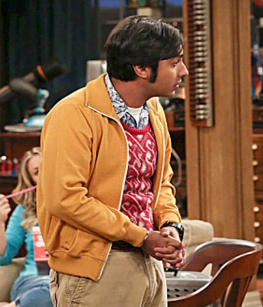 Raj Koothrappali Big Bang Theory S07 Yellow ZipUp Jacket