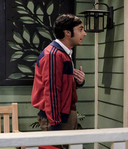 Raj Koothrappali Big Bang Theory S09 Red Zip Up Jacket
