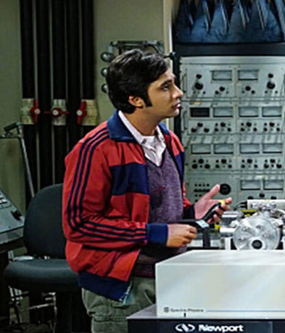 Raj Koothrappali Big Bang Theory S09 Red Zip Up Jacket