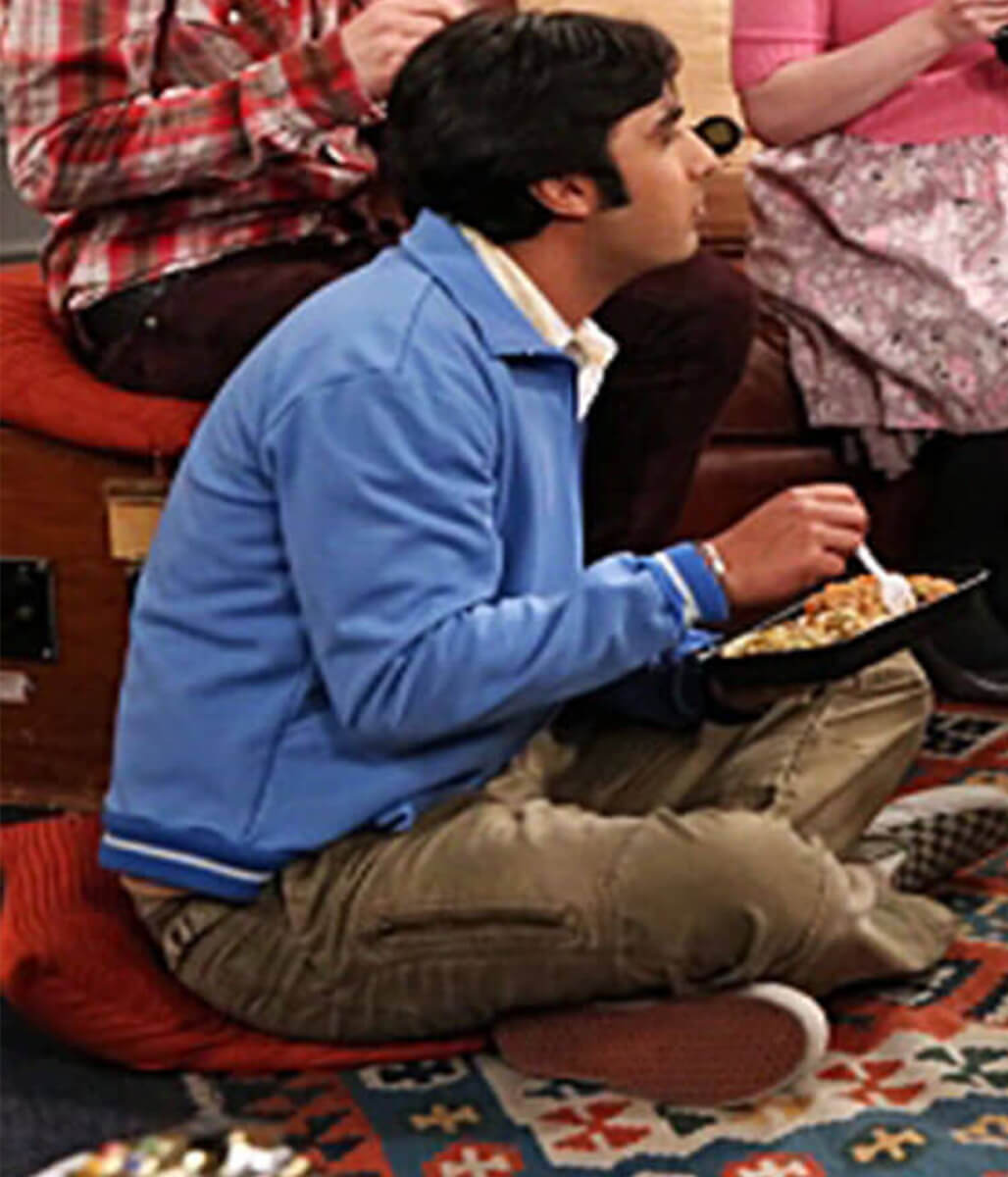 Raj Koothrappli Big Bang Theory S08 Blue Zipup Jacket