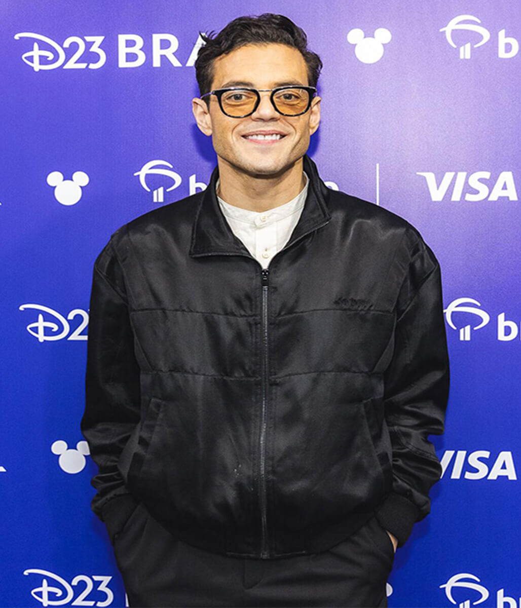 Rami Malek The Amateur 2025 Black Satin Jacket