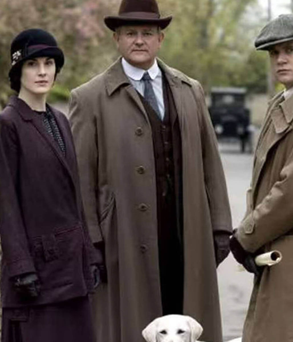 Robert Crawely Downton Abbey Grey Trench Coat