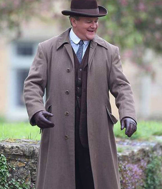 Robert Crawely Downton Abbey Grey Trench Coat