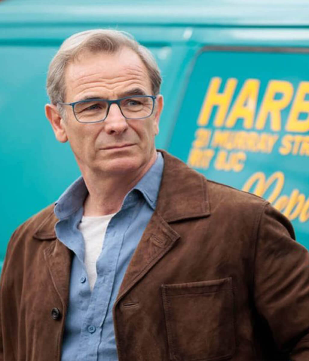 Robson Green The Game 2025 Brown Suede Jacket