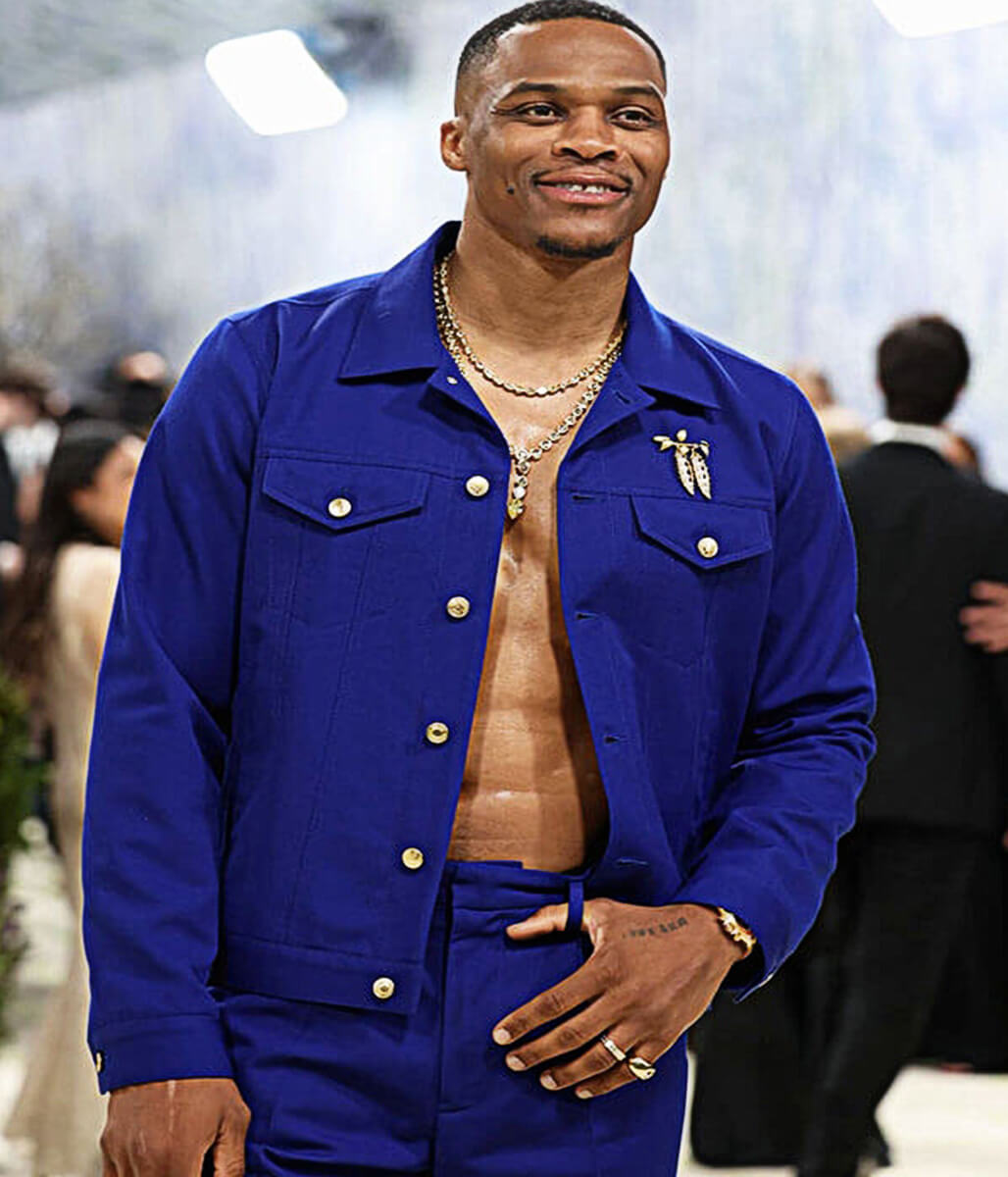 Russell Westbrook Met Gala 2026 Blue Cotton Jacket