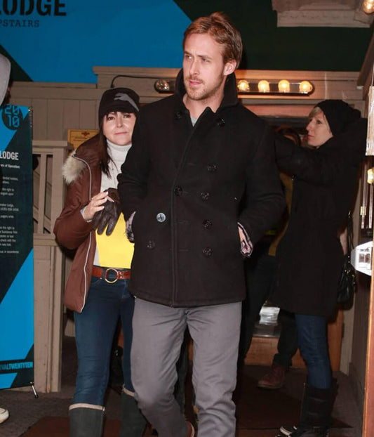 Ryan Gosling Black Wool Coat