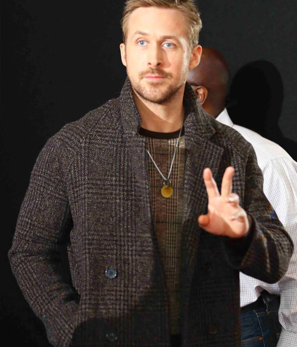 Ryan Gosling Dark Grey Wool Jacket