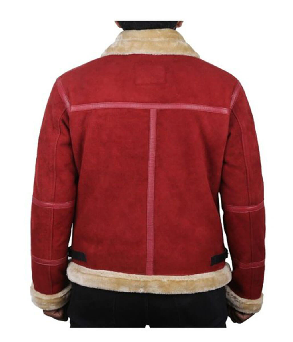 Ryan Reynolds Spirited Christmas Red Suede Leather Jacket