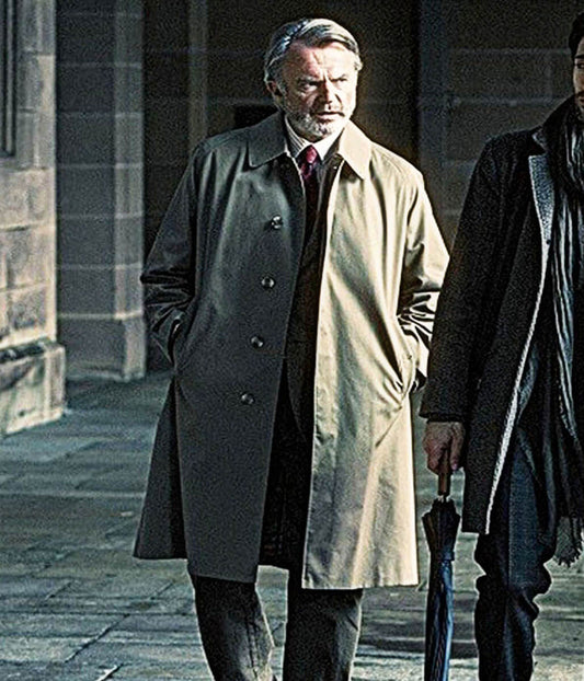 Sam Neil Back Track 2015 Beige Trench Coat