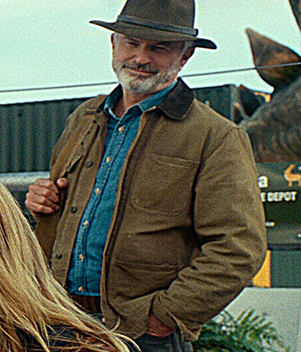 Sam Neil Jurassic Park Dominion Brown Trucker Jacket