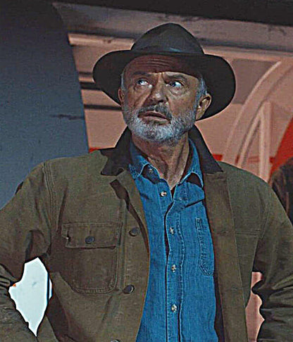 Sam Neil Jurassic Park Dominion Brown Trucker Jacket