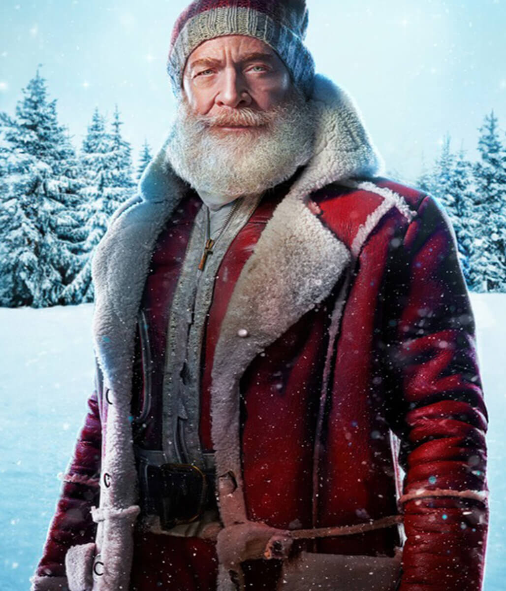 Santa Claus Red One J.K. Simmons Leather Coat   