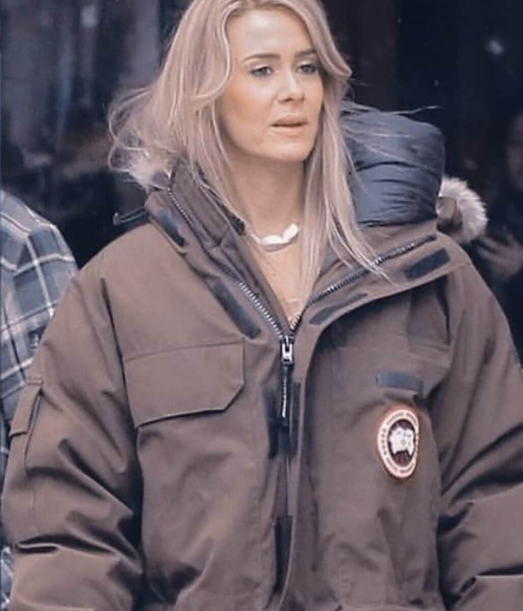 Sarah Paulson Brown Cotton Jacket