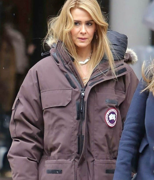 Sarah Paulson Brown Cotton Jacket