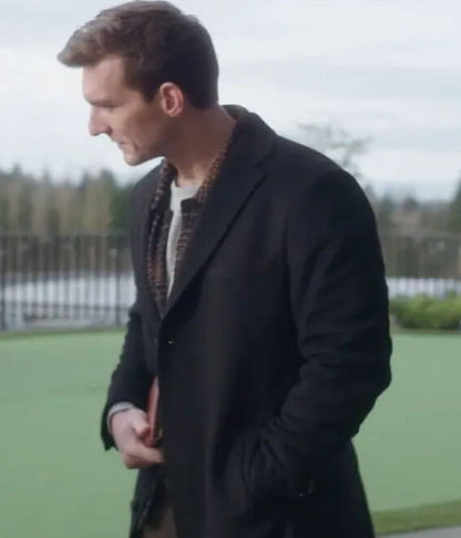 Scott Michael Foster Return to Office 2025 Wool Coat