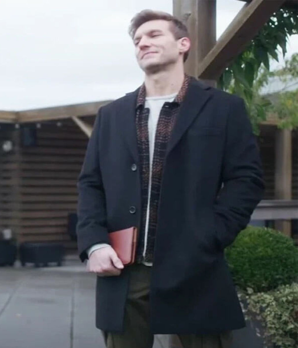 Scott Michael Foster Return to Office 2025 Wool Coat