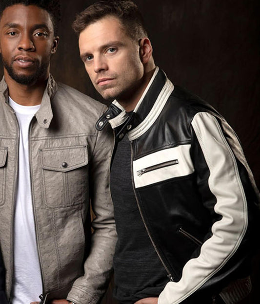Sebastian Stan Black & White Leather Jacket